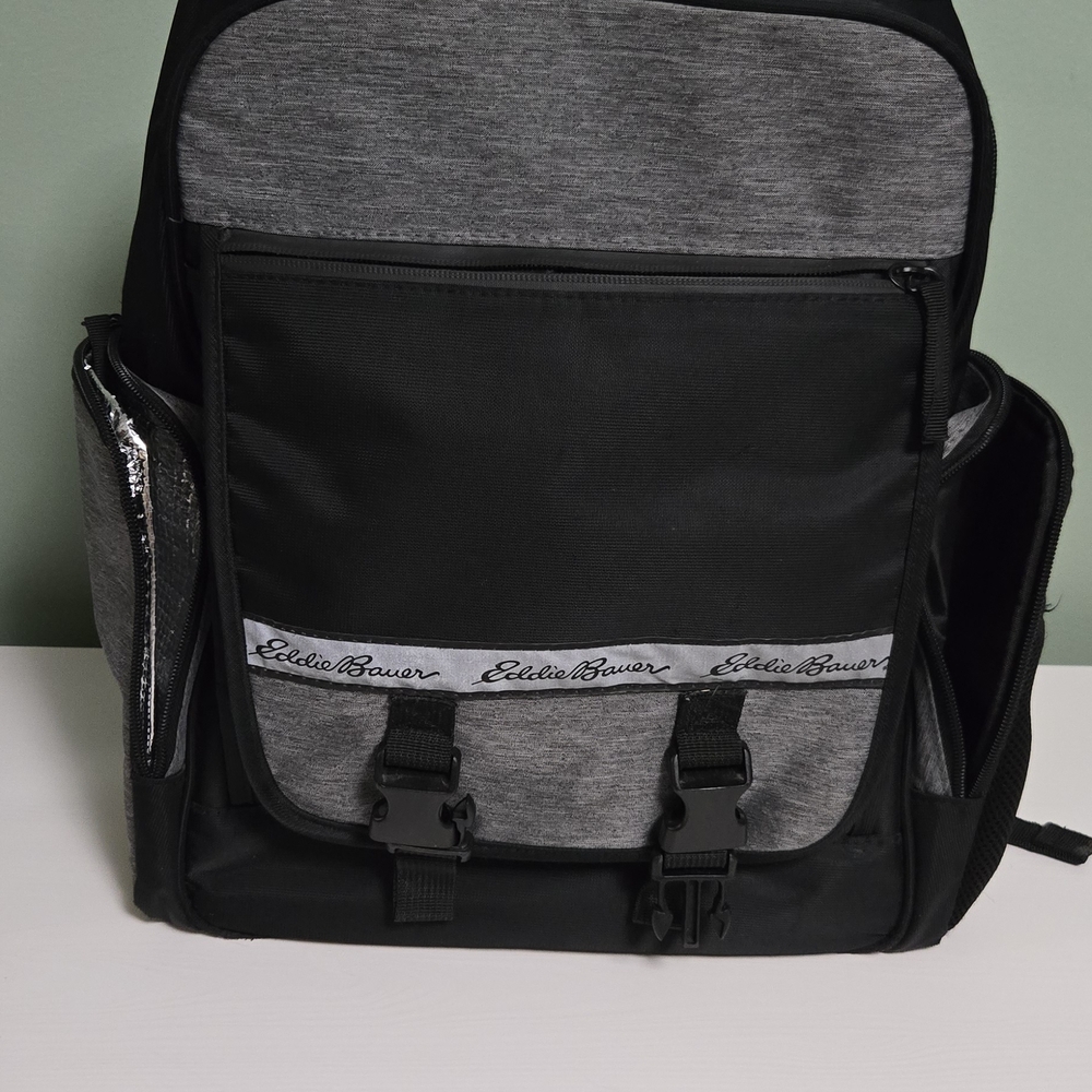 Eddie Bauer Black and Gray Diaper Bag